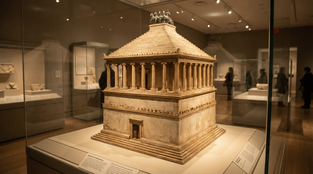 Detailed model showing the original state of the structure in the Mausoleum exhibition hall