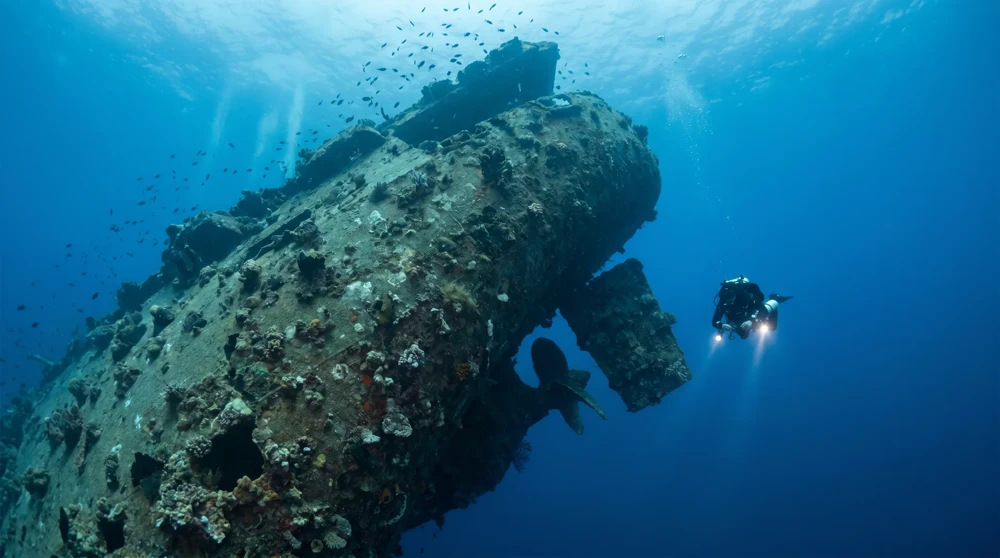 USS Saratoga aircraft carrier wreck underwater Bikini Atoll