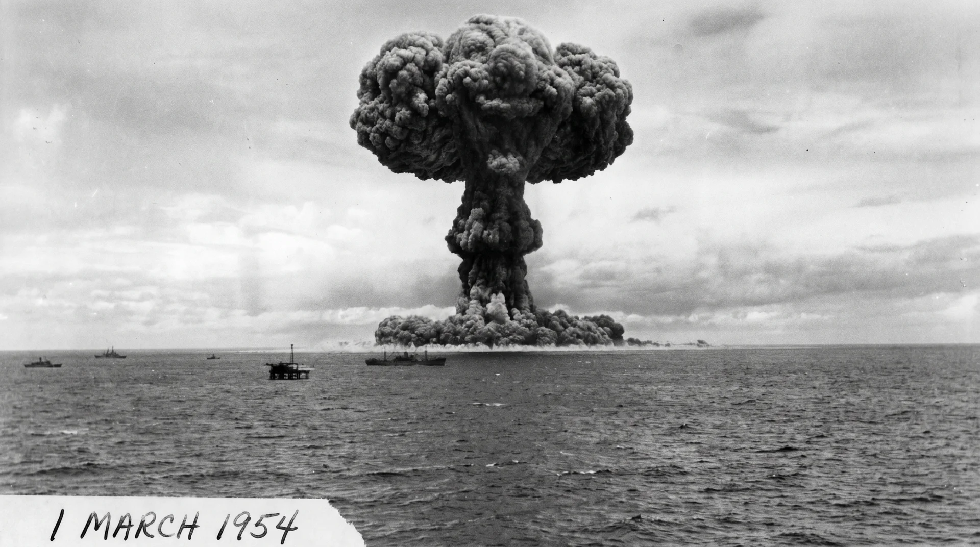 Castle Bravo nuclear test 1954 Bikini Atoll historical archive photograph