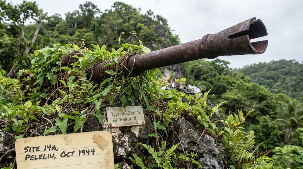 Command Ridge Nauru: Japanische Bunker, Geschütze und der B-25-Absturz