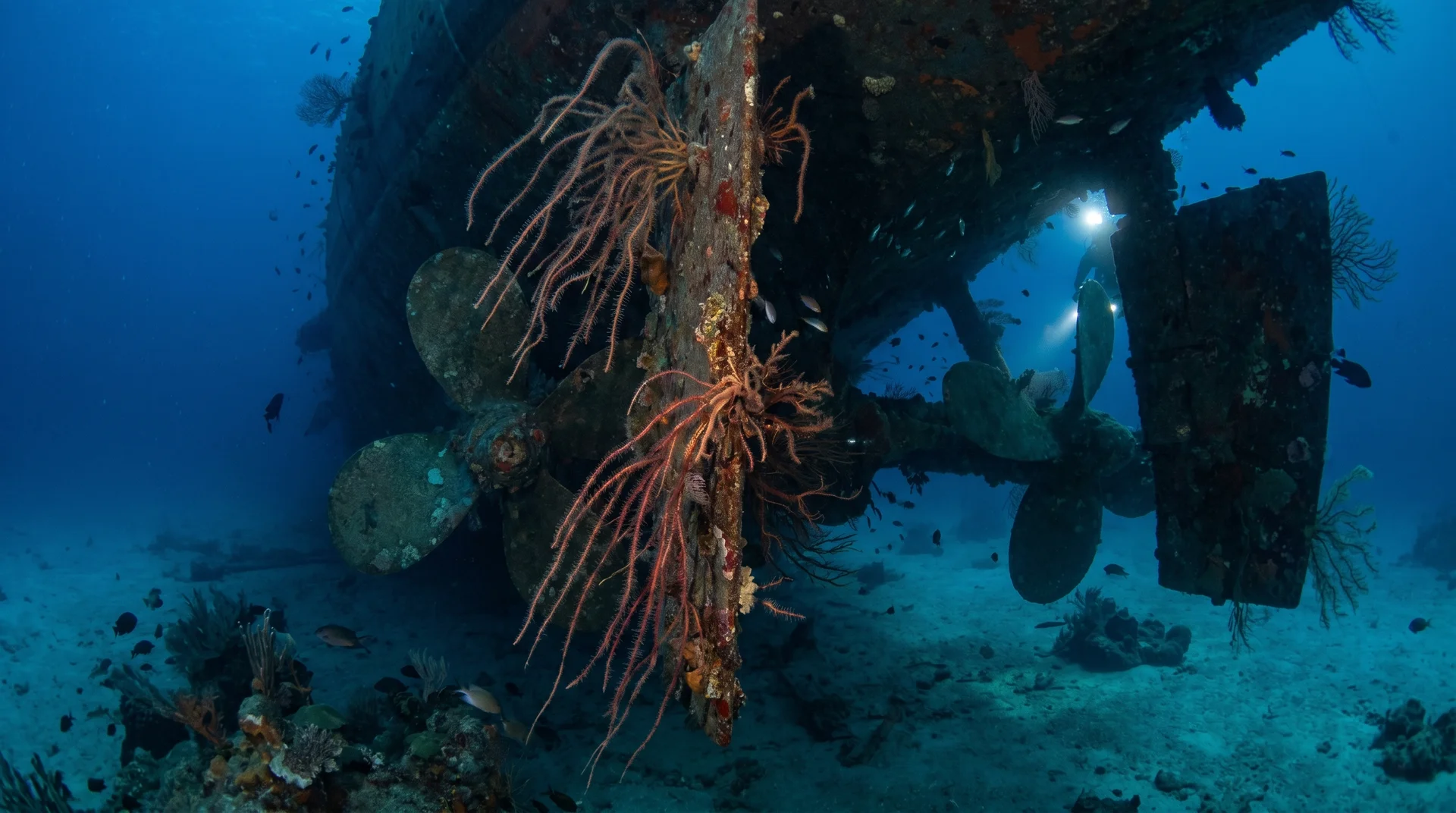 HIJMS Nagato Japanese battleship wreck upside down at 52 meters Bikini Atoll
