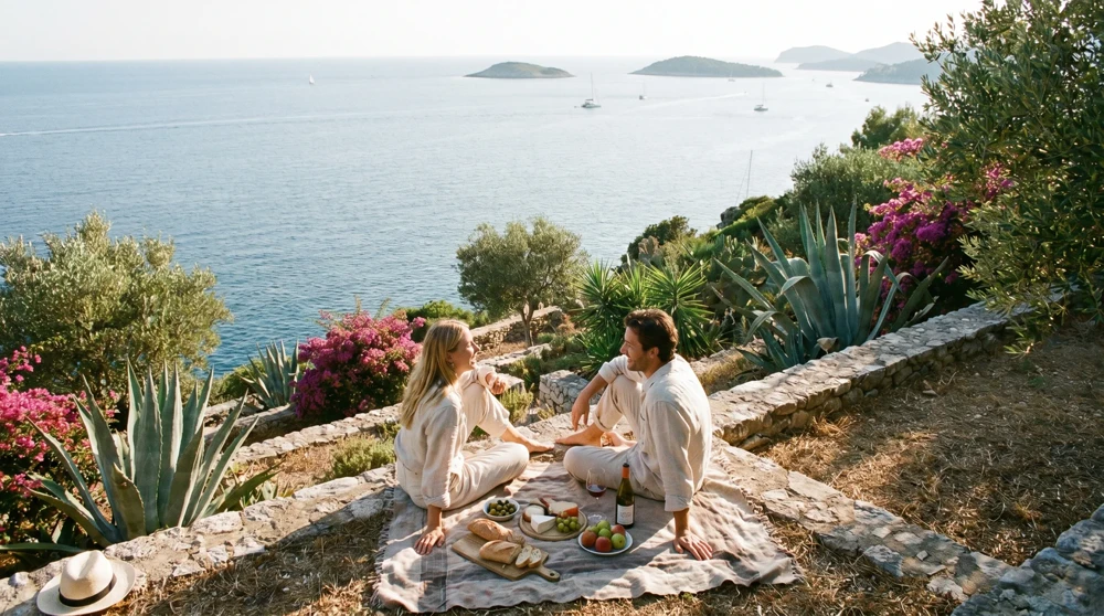 Picnic in Monaco's Jardins Saint-Martin terraced cliff gardens overlooking the Mediterranean