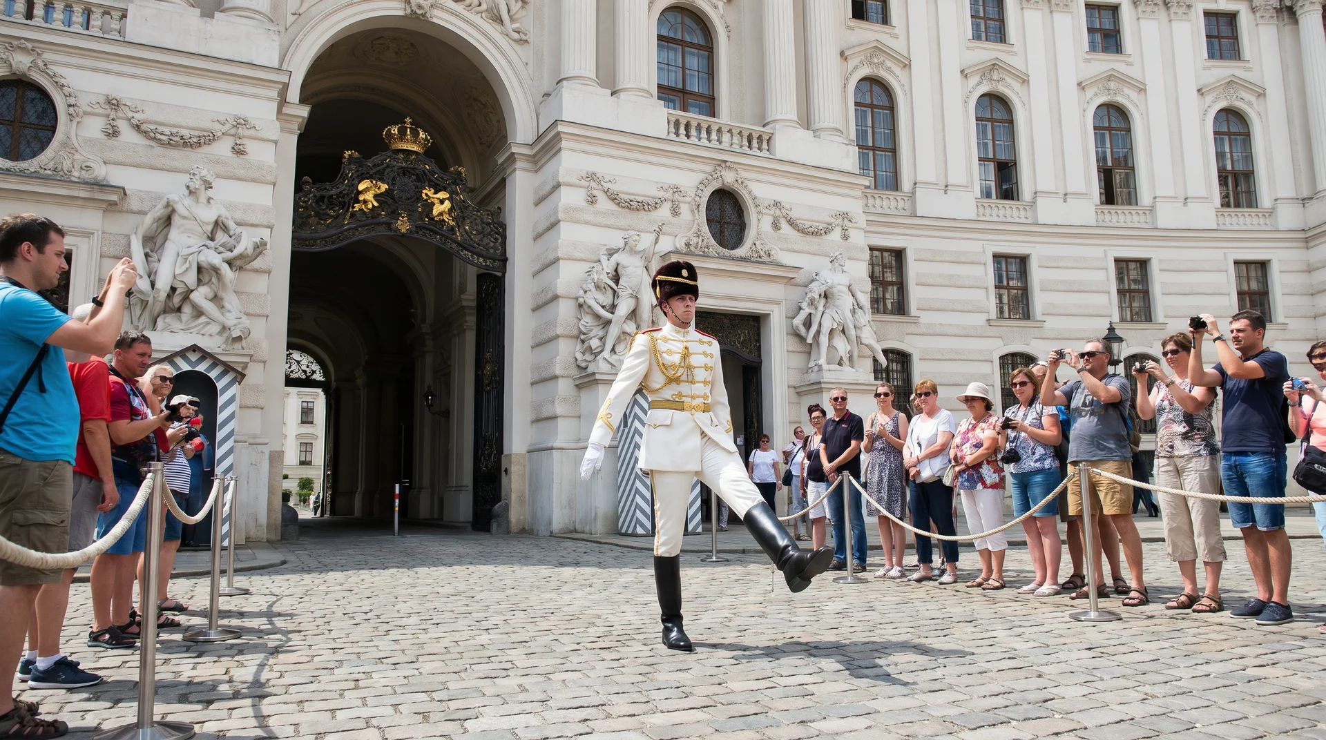 Changing of the guard ceremony outside the Prince's Palace of Monaco - a free daily event at 11:55am