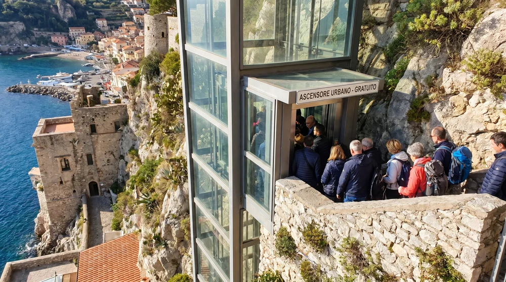 Monaco's free public elevator network connecting the port level to the upper residential districts