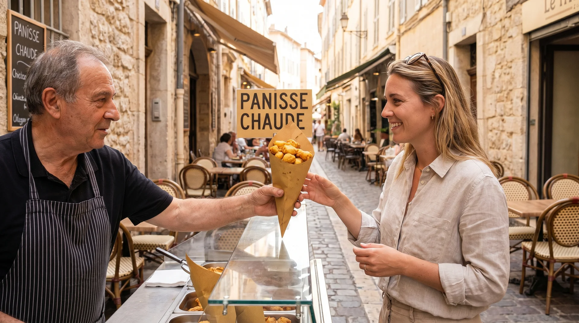 Socca - a chickpea flour street food crepe common across the Monaco and Nice food culture