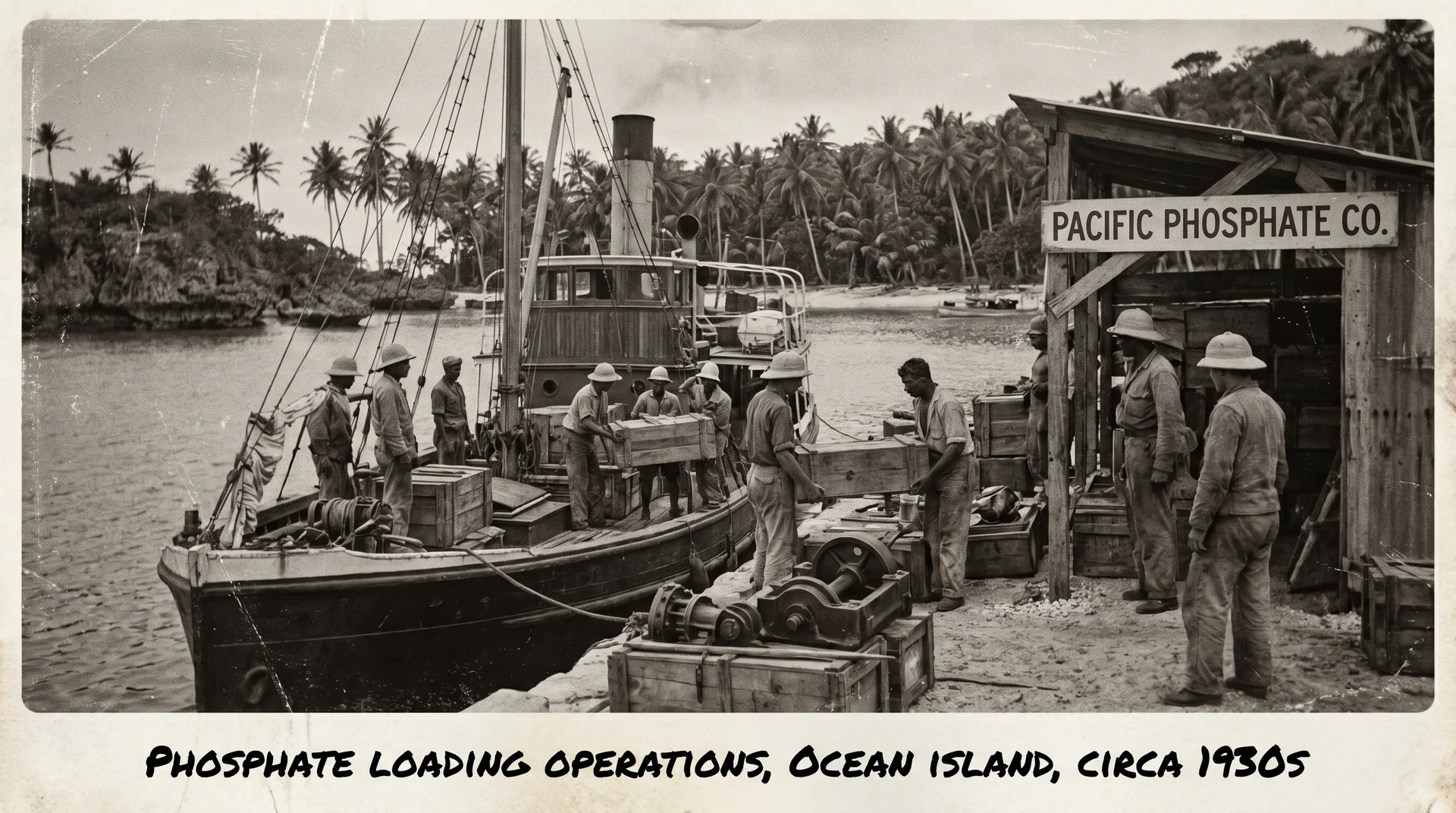 Documentary-style evocation of Nauru's phosphate boom era, when the island briefly became one of the wealthiest per-capita nations
