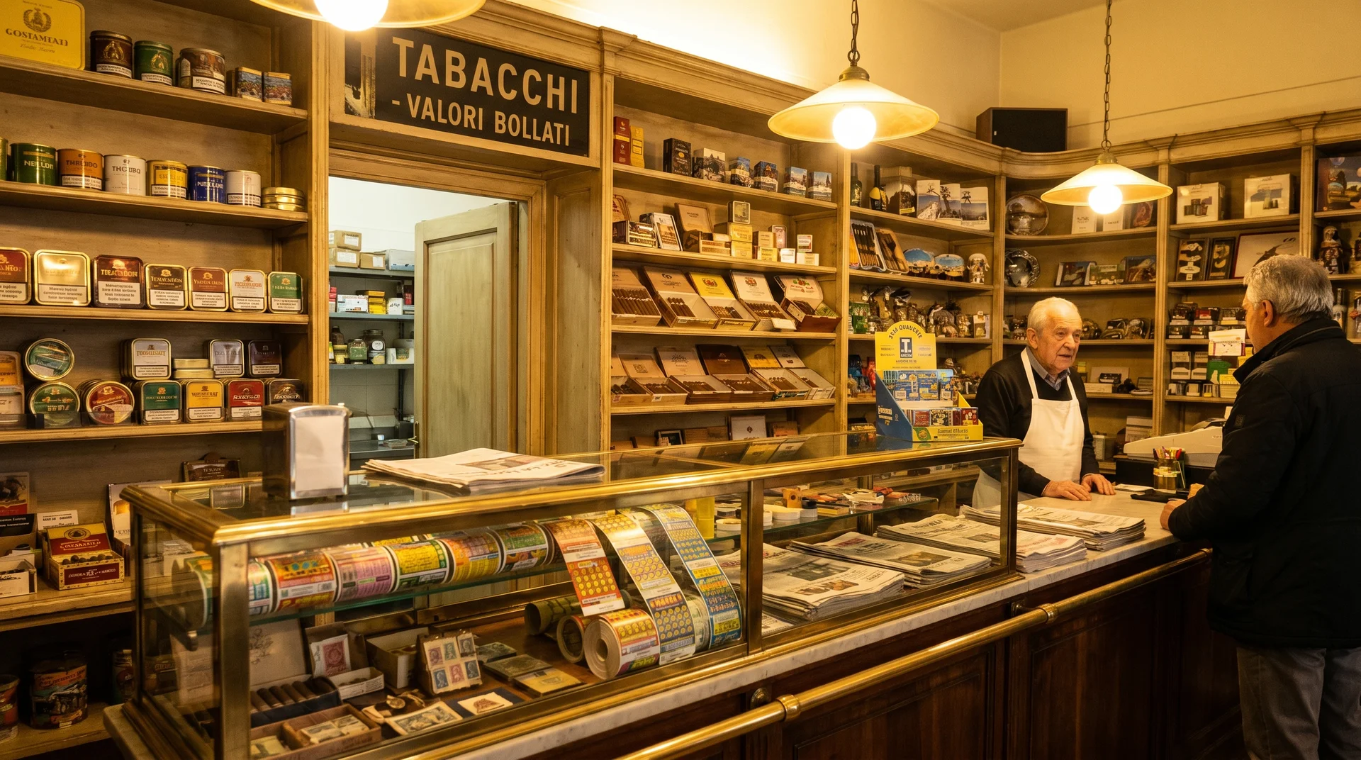 Tabaccheria tobacco shop near Rimini station where San Marino bus tickets are sold for cash