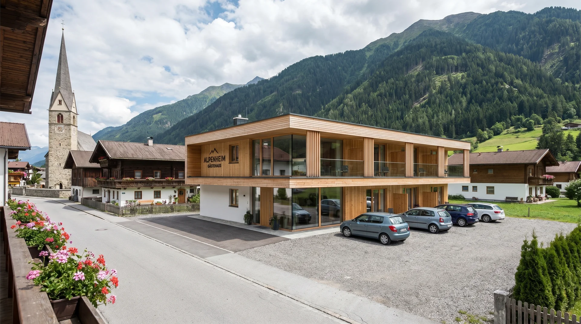 Modern guesthouse in Borgo Maggiore at the foot of Mount Titano with private parking spaces, representing the practical valley accommodation option in San Marino