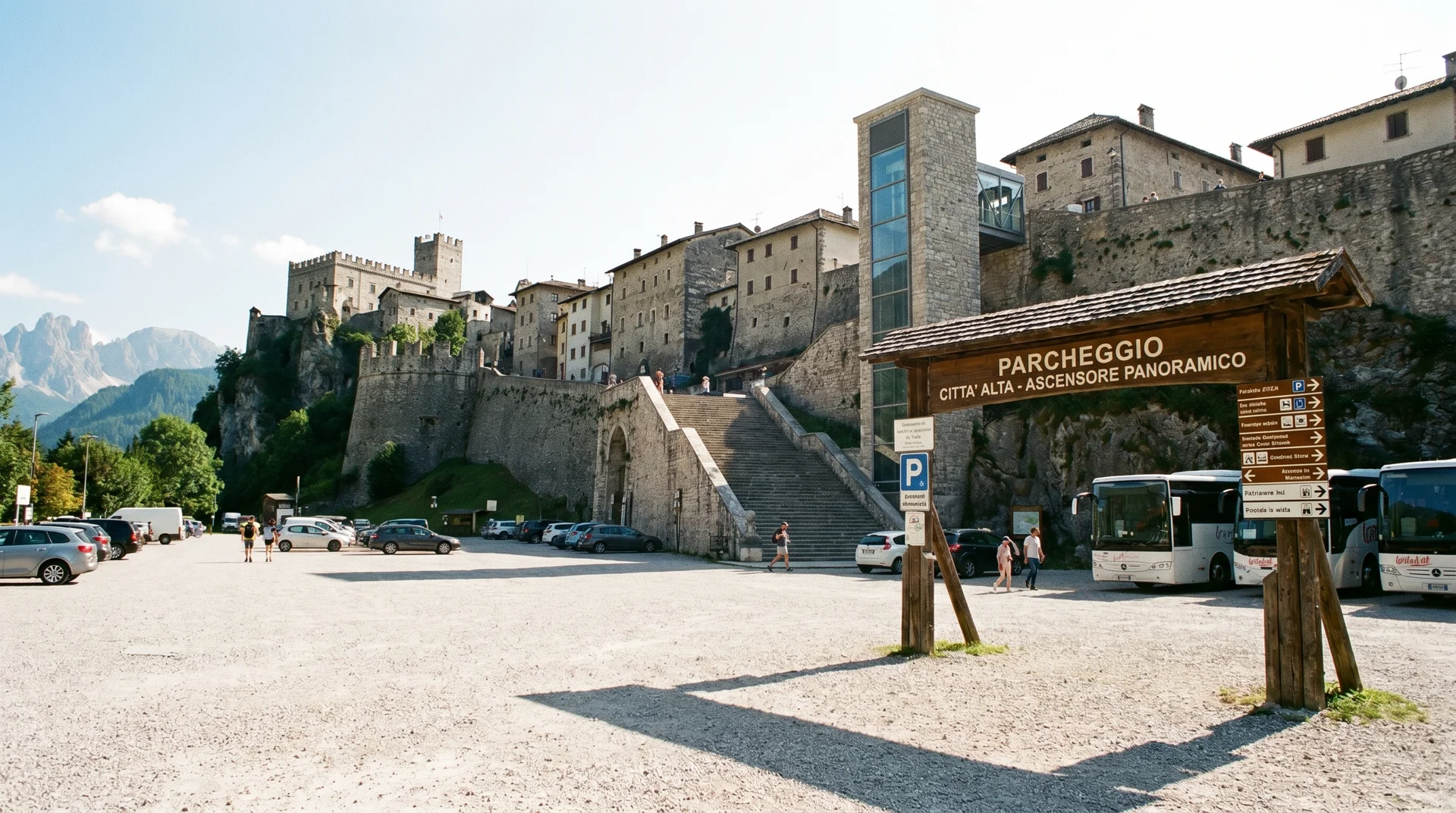 Parcheggio 2 parking area at the base of San Marino historic center where the bus drops passengers