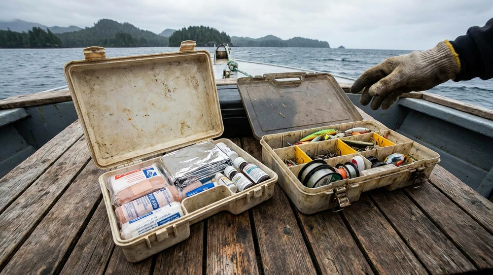 Safety kit and first aid gear for remote Marshall Islands fishing