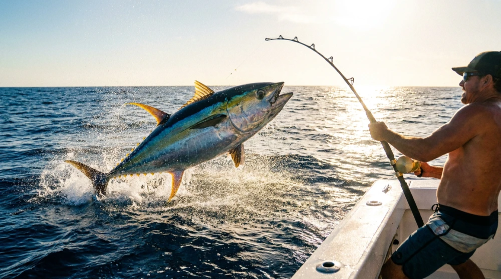 Yellowfin tuna caught on a Marshall Islands offshore charter