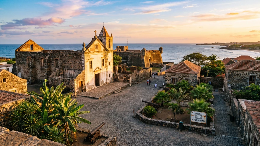 UNESCO colonial ruins at Cidade Velha Santiago island Cabo Verde