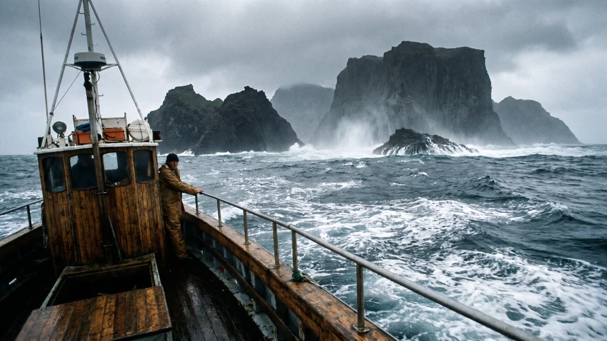 Rough Atlantic crossing between Fogo and Brava islands