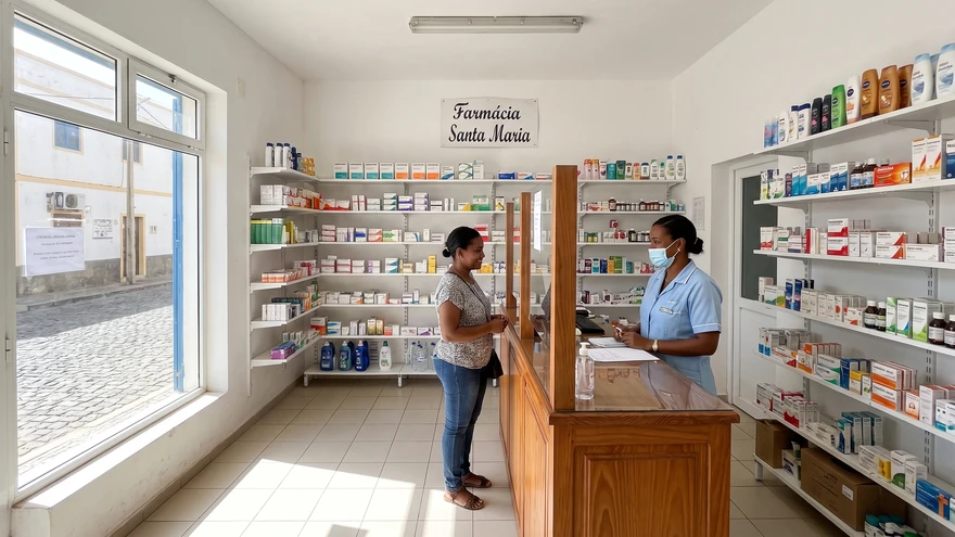 Interior of a local pharmacy in Santa Maria on Sal Island, Cape Verde