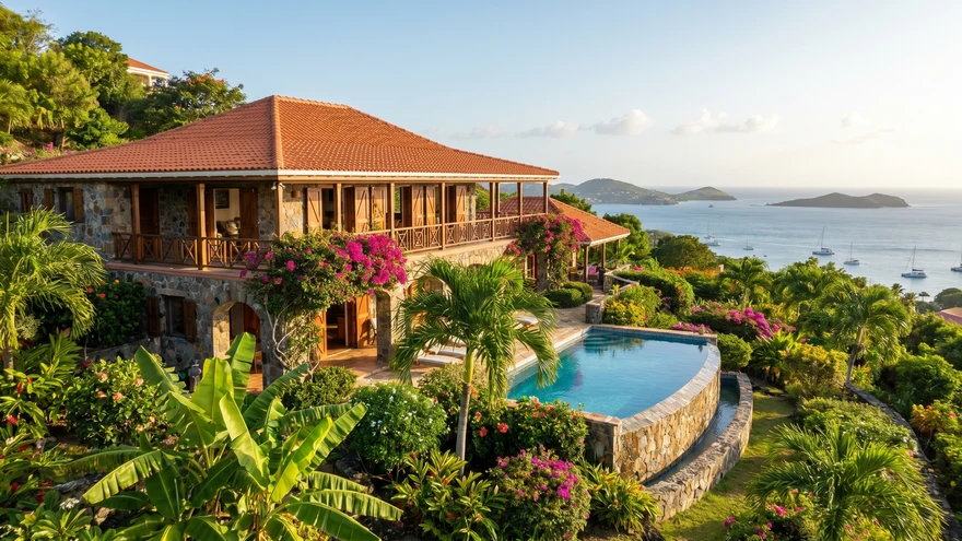 Hillside villa in Grenada with ocean view and private pool