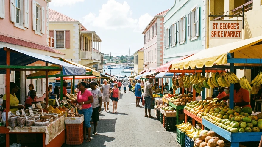 Local spice market in St. George's Grenada