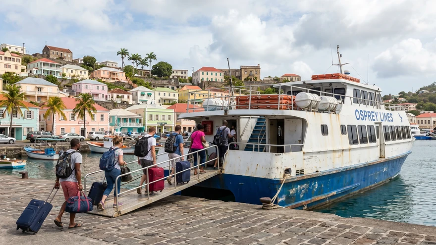 Ferry docked at Carenage in St. George's Grenada