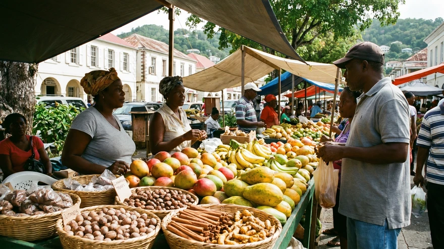 Market square vendors in St. George's Grenada