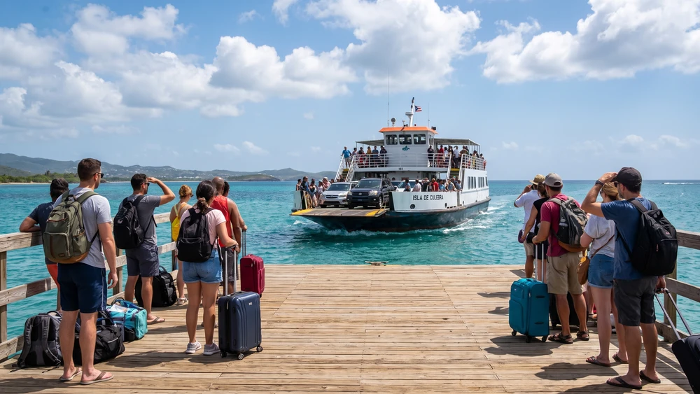 Passenger ferry crossing the water between Ceiba and Culebra