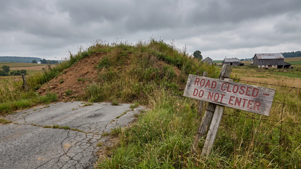 The buried remains of the former Graffiti Highway near Centralia