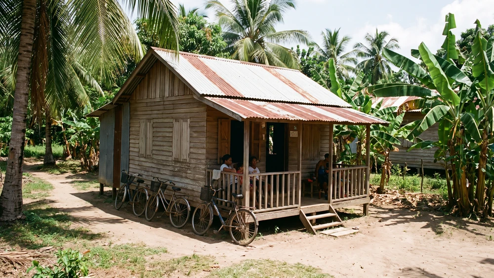 Compact guesthouse near the village with bicycles parked outside