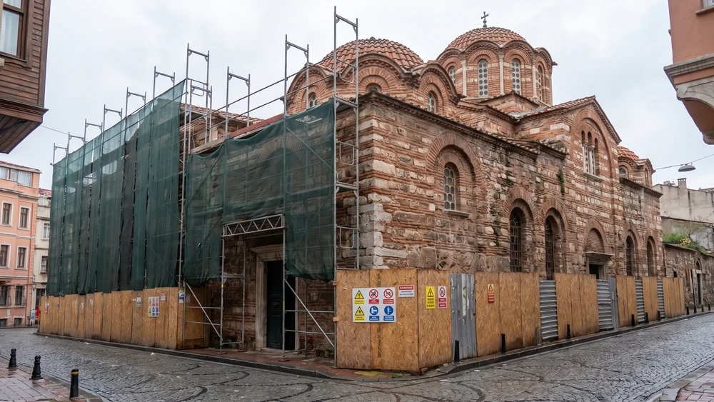 Exterior of the Fethiye Museum, the former Pammakaristos Church, currently closed for restoration