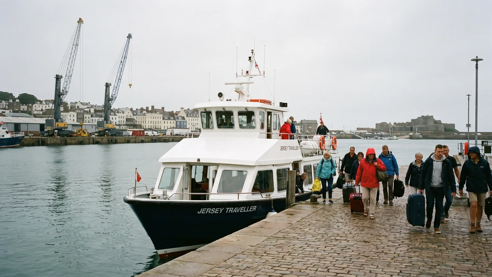 Manche Iles Express ferry docked at St Helier, Jersey
