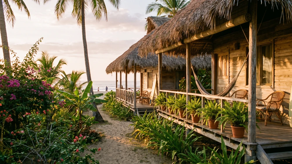 Mid-range beach bungalow with an ocean-breeze veranda