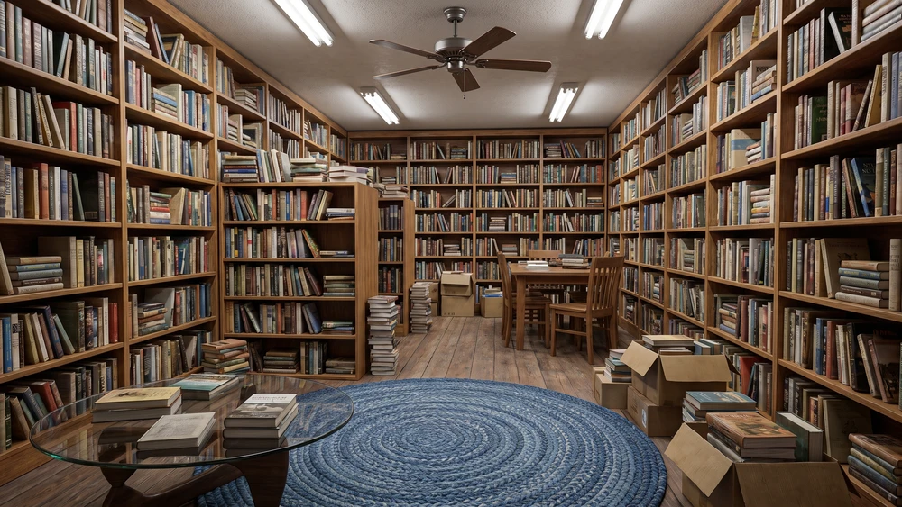 Rudy's Library, a small book-filled shed next to the Monowi Tavern