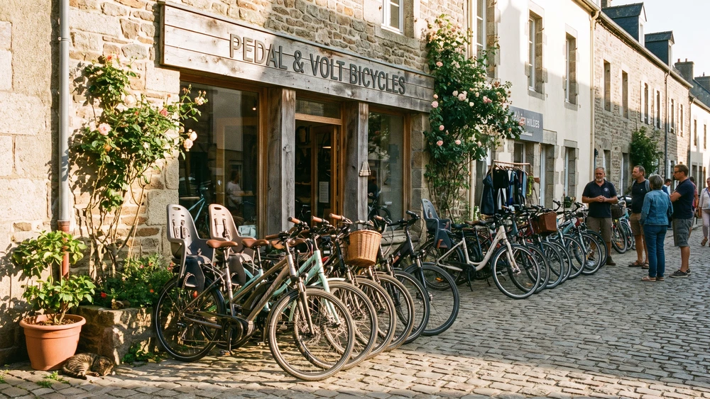Bicycle rental shop in Sark's main Village area
